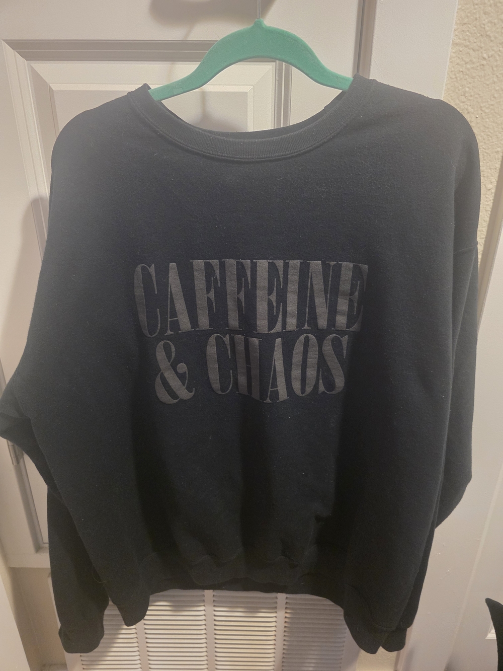 Caffeine & Chaos Black Men's Crewneck Sweatshirt